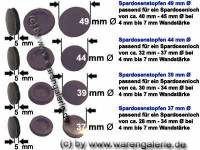 Auswahl verschieden groer Spardosenstopfen Spardosenstpsel Rund in vier Gren 37 mm bis 49 mm  - Bild vergrern 