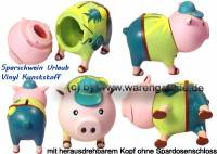Sparschwein Urlaub Vinyl aus festen Vinyl- Kunststoff Mae ca.:L= 16 cm - Bild vergrern 