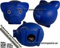 Sparschwein Gro Blau Vinyl Monstersparschwein mit Spardosenschloss und Schlssel Mae ca.: L= 32 cm - Bild vergrern 