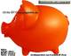 Sparschwein Gro Orange Vinyl Monsterschwein mit Spardosenschloss & Schlssel Mae ca.: L= 32 cm