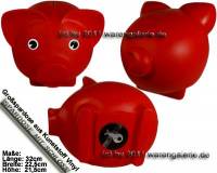 Sparschwein Gro Rot Vinyl Monstersparschwein mit Spardosenschloss und Schlssel Mae ca.: L= 32 cm - Bild vergrern 