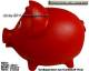 Sparschwein Gro Rot Vinyl Monstersparschwein mit Spardosenschloss und Schlssel Mae ca.: L= 32 cm