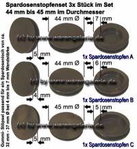 Spardosenstopfen Spardosenstpsel Rund 3x Stck im Set Mae: = 44 mm bis 45 mm - Bild vergrern 