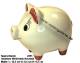 Sparschwein mit Dekor Uni klein wei Keramik mit Spardosenschloss Mae ca.: L= 12,5 cm