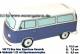 Spardose Auto VW T2 Bus blau Bulli Keramik mit Gummistopfen Ma�e ca.: L= 18 cm