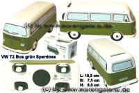 Spardose Auto VW T2 Bus grn Bulli Keramik mit Gummistopfen Mae ca.: L= 18 cm - Bild vergrern 