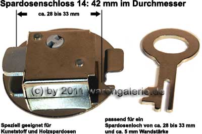 Spardosenschloss 14: 42mm
