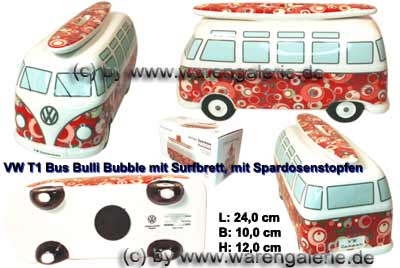 Spardose VW T1 Bulli-Bus mit Surfbrett Maßstab 1:18 in Baden