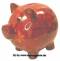Sparschwein Dekor Schmetterling dunkelrot Keramik mit Schloss Maße ca: 20 cm ! Sonderverkauf ! 124a