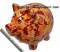 Sparschwein Dekor Herbst braun mit bunten Herbstlaub Keramik und Schloss Maße ca.: L= 20 cm