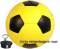 Spardose Fu&szlig;ball gelb/ schwarz mit Spardosenschloss und Spardosenschl&uuml;ssel Ma&szlig;e ca.: �= 15,5 cm