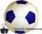 Spardose Fu&szlig;ball wei&szlig;/ blau mit Spardosenschloss und Spardosenschl&uuml;ssel Ma&szlig;e ca.: �= 15,5 cm