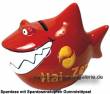 Spardose Spartier 3D Design Hai-Zen rot Keramik Marke KCG Maße ca.: L= 14,5 cm 