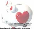 Sparschwein 3D Design Herz Dekor weiß klein Keramik Marke KCG Maße ca.: L= 12,5 cm