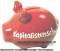 Sparschwein 3D Design Kapitalistenschwein rot Keramik Marke KCG Maße ca.: L= 12,5 cm