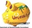 Sparschwein 3D Design Urlaubsgeld orange Keramik Marke KCG Ma&szlig;e ca.: L= 12,5 cm