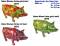 Sparschwein Sau Dekor bunt Farbe wählen Keramik mit Spardosenschloss & Schlüssel Maße ca.: L= 21 cm