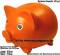 Sparschwein Vinyl Orange Groß mit großen Spardosenschloss & Spardosenschlüssel Maße ca.: L= 20 cm