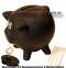 Sparschwein mit Tafellack klein Dekor Uni schwarz Keramik Ma&szlig;e ca.: L= 12 cm