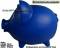 Sparschwein Groß Blau Vinyl Monstersparschwein mit Spardosenschloss und Schlüssel Maße ca.: L= 32 cm